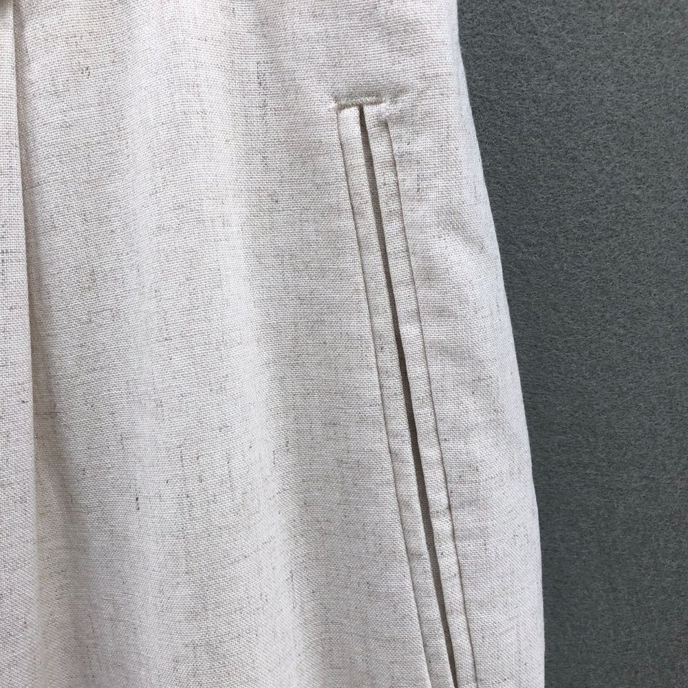 Vintage High Waisted Slub Cotton Breathable Relaxed Pants Womens Size 30 Oatmeal - Picture 6 of 12